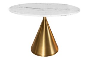 ELEGANCIA fehér műmárvány étkezőasztal 130 cm