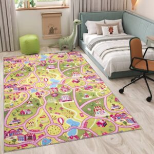 Gyermek szőnyeg FLANNEL - rózsaszín autópálya Szélesség: 200 cm | Hossz: 300 cm
