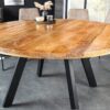 IRON CRAFT barna tömörfa étkezőasztal 145cm