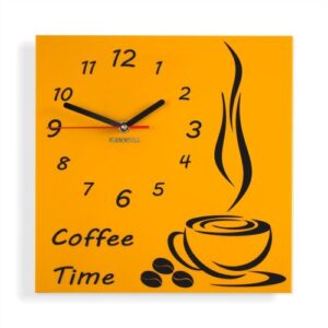 Konyhai falióra Coffee Time narancssárga