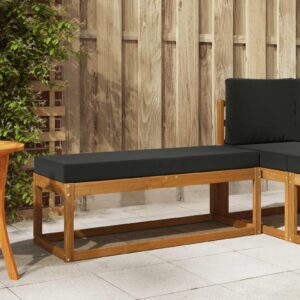 Kültéri puff pad természetes 115 x 43 x 37 cm tömör akácfa