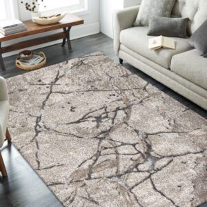 Modern bézs színű szőnyeg természetes mintával - téglalap alakú Szélesség: 80 cm | Hossz: 150 cm