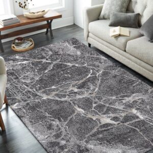 Modern szürke szőnyeg természetes mintával - téglalap alakú Szélesség: 80 cm | Hossz: 150 cm