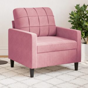 Rózsaszín bársony kanapéfotel 60 cm