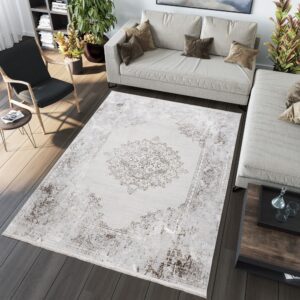 SAHARA Modern mintás vintage szőnyeg világos krémszínű és szürke   Szélesség: 200 cm | Hossz: 300 cm