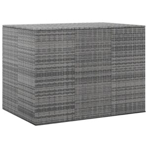 Szürke polietilén rattan kerti párnatartó láda 145x100x103 cm