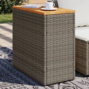 Szürke polyrattan falapos kerti kisasztal 58 x 27