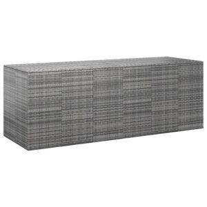 Szürke polyrattan kerti párnatartó doboz 291 x 100