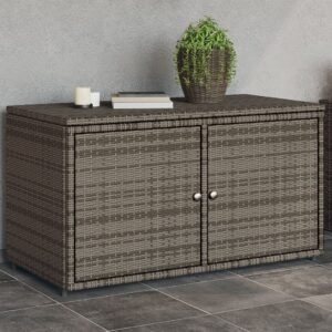 Szürke polyrattan kerti tárolószekrény 110 x 55 x 60