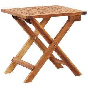 Tömör akácfa összecsukható kerti dohányzóasztal 40 x 40 x 40 cm