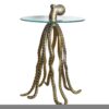 WILDLIFE OCTOPUS arany alumínium dohányzóasztal 65cm