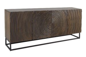 ZEN CIRCLE fekete-barna mangófa komód 180cm