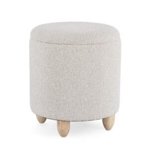 ZENA törtfehér buklé puff