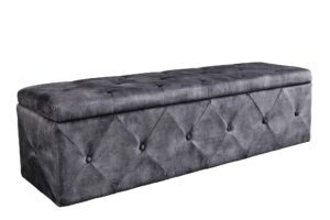 EXTRAVAGANCIA antik szürke mikroszálas ülőpad 140cm