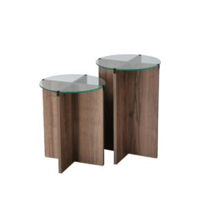 Hanah Home Egymásba illeszthető asztal (2 darab) Walnut Lily - Dió