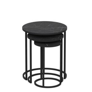 Hanah Home Nesting asztal szett (3 darab) Fekete Gloria - Fekete