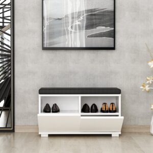 Hanah Home Shoe Cabinet White Drago - White