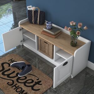 Hanah Home Shoe Cabinet White Walnut P2 - 1808 - Walnut