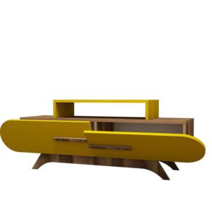 Hanah Home TV Stand Walnut Yellow Rose - Walnut