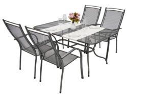 Kerti fém szerelvény PALMA I 1 + 4 Téglalap alakú asztal 145x90 cm (CT0309)