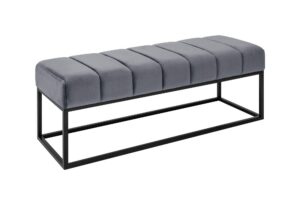 PETIT BEAUTE ezüstszürke bársony ülőpad 110cm