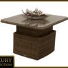Rattan asztali kihúzható étkező / tároló 100 x 100 cm BORNEO LUXURY (barna)