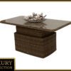Rattan asztali kihúzható étkező / tároló 150 x 80 cm BORNEO LUXURY (barna)