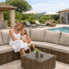 Rattan modul szöglet BORNEO LUXURY (barna)