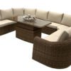 Rattan moduláris étkezőgarnitúra BORNEO LUXURY 9 személyes (barna)