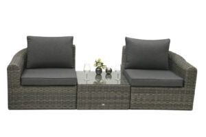 Rattan moduláris készlet BORNEO LUXURY 2-3 fő részére (szürke)