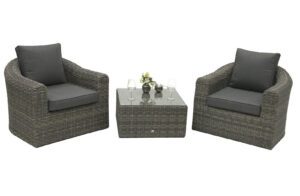 Rattan moduláris készlet BORNEO LUXURY 2 fő részére (szürke)