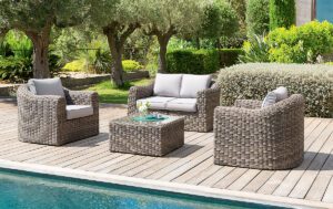 Rattan moduláris készlet BORNEO LUXURY 4 fő részére (barna)