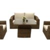 Rattan moduláris készlet BORNEO LUXURY 4 személyes (barna)