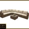 Rattan moduláris készlet sarok BORNEO LUXURY 6 személyes (barna)