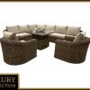 Rattan moduláris készlet sarok BORNEO LUXURY 8 személyes (barna)