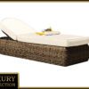 Rattan nyugágy állítható párnázat 198 x 68 cm BORNEO LUXURY (barna)