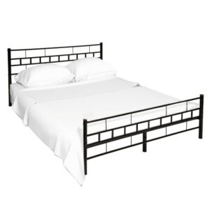 TAJGI fekete fém ágy 160x200cm