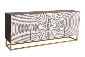 ZEN CIRCLE fekete-fehér mangófa komód 180cm