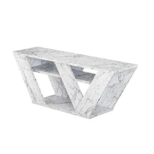 Hanah Home TV Stand Carrara Marble Pipralla - Carrara Marble
