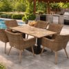 Kerti rattan szett MALIBU 1+6 (bézs-barna)