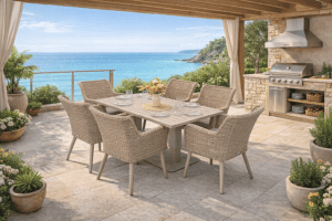 Kerti rattan szett MALIBU 1+6 (cappuccino)