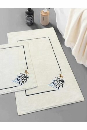 L'essential Maison Bathmat Set (2 Pieces) Ecru Sea Weed - Ecru