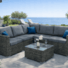 Rattan variálható sarokgarnitúra MALIBU 5 személyes (szürke)