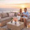 Rattan variálható szett MALIBU 5 fő részére (cappuccino)