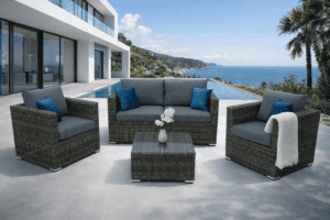 Rattan variálható ülőgarnitúra MALIBU 4 fő részére (szürke)