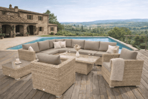 Rattan variálható ülőgarnitúra MALIBU 8 fő részére (cappuccino)