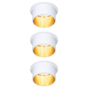 Paulmann Gil LED telep. feh. matt/arany 3 db-os