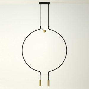 Axolight Liaison M2 függő lámpa fekete/arany 84 cm