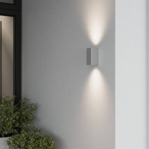 Ezüst kültéri fali lámpa Tavi w. Bridgelux LED