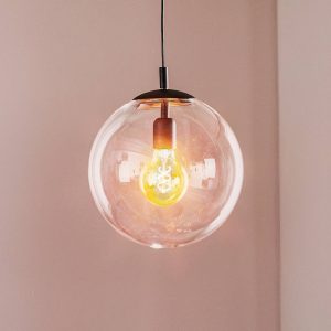 Függő lámpa 562 átlátszó búra/mennyezetrózsa feket